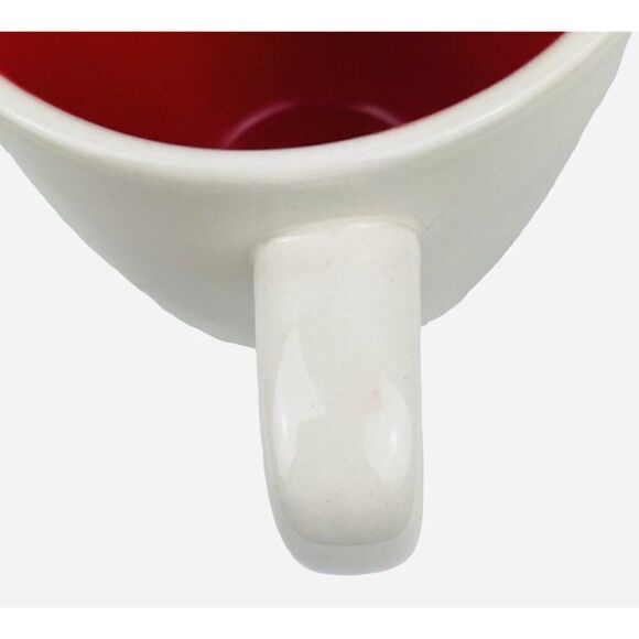 Magenta Rae Dunn Artisan Jolly Mug Red Inside RARE All Caps Little "o" Christmas - Picture 8 of 9